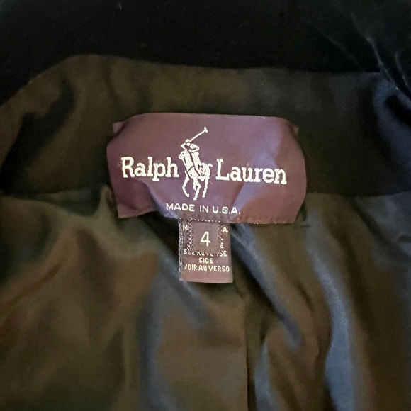 Vintage Ralph Lauren Purple Label wool jacket with velvet collar. Size 4. - Picture 4 of 12